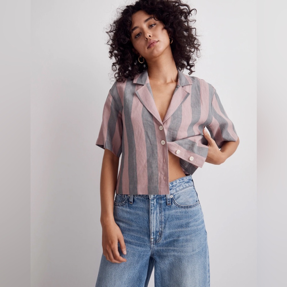 Madewell Striped Button-Up Women's Top